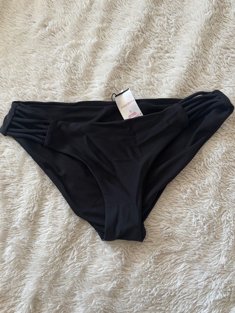 Xhilaration Black Bikini Bottoms with Side Strap Detail